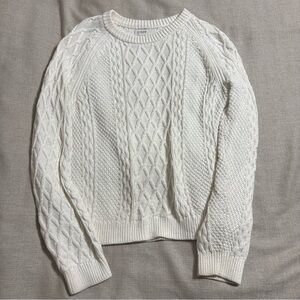 J. Crew Cream Cable-Knit Crewneck Sweater